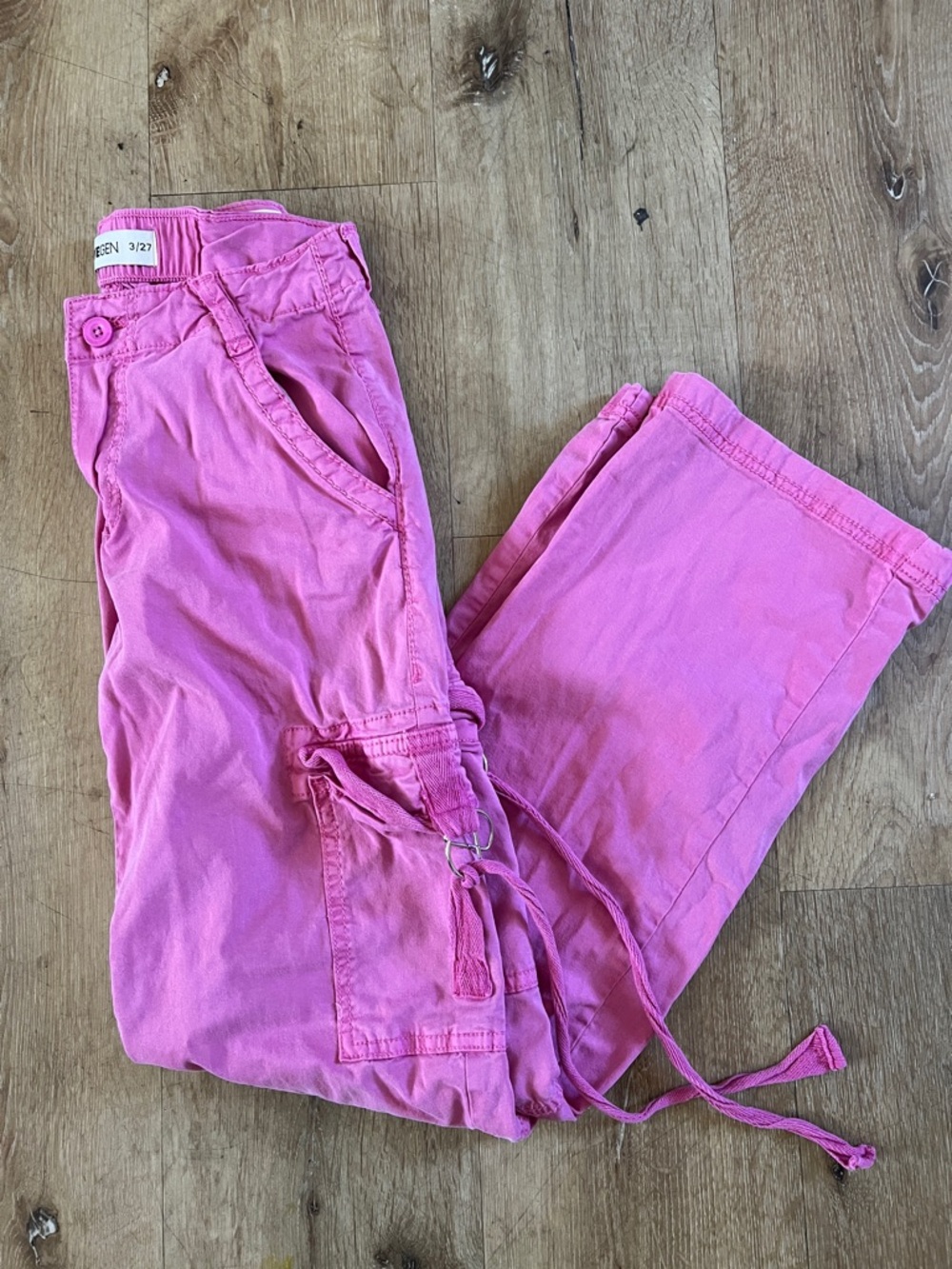 Pink Cargo Drawstring Pants